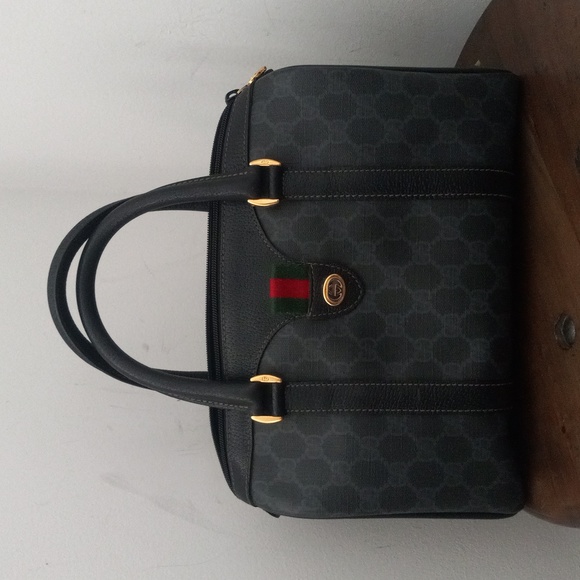 Authentic Vintage Gucci GG Monogram Supreme Sherry Web Ophidia Boston Doctor Bag - Picture 2 of 9